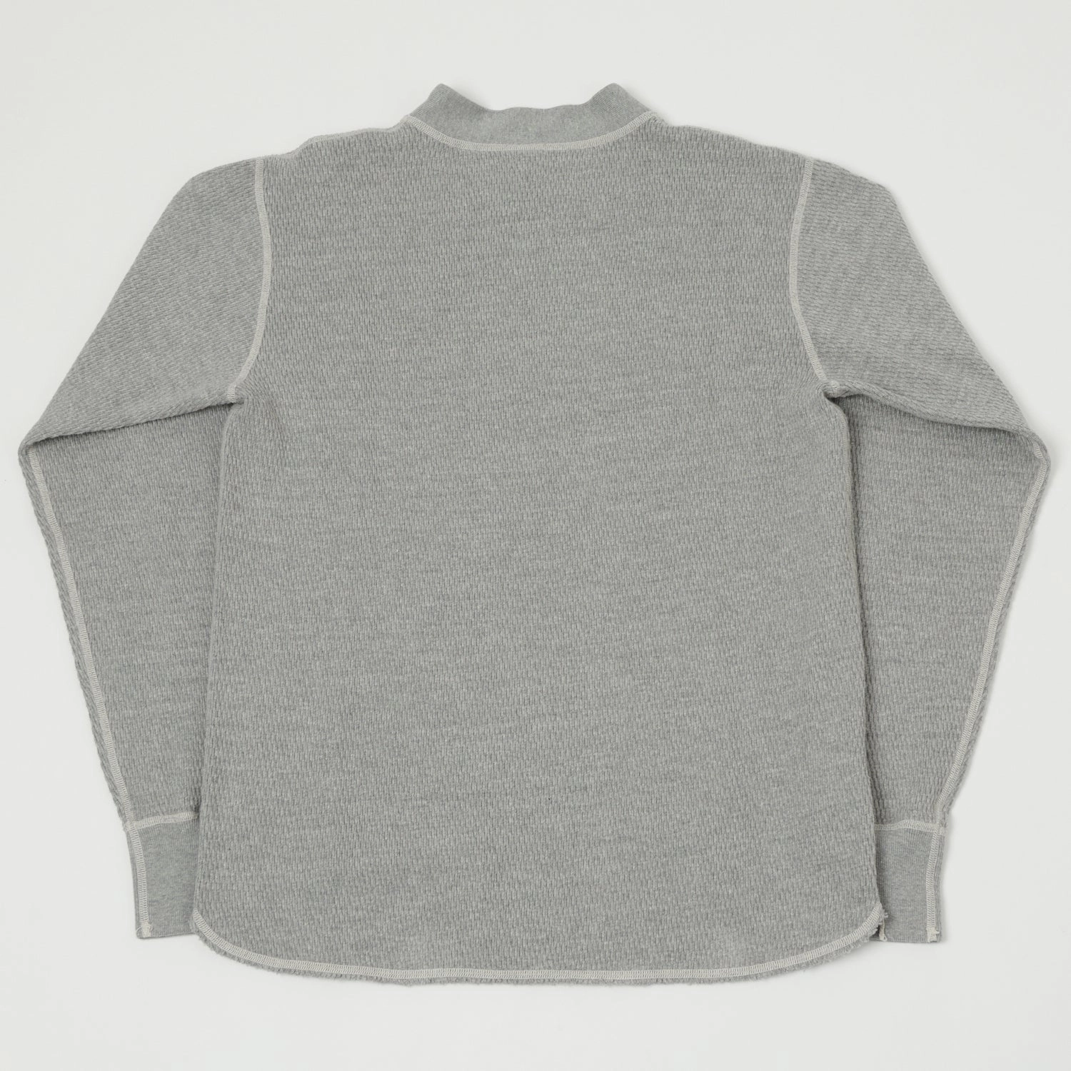 Buzz Rickson's Long Sleeve Thermal Henley - Heather Grey Edgy