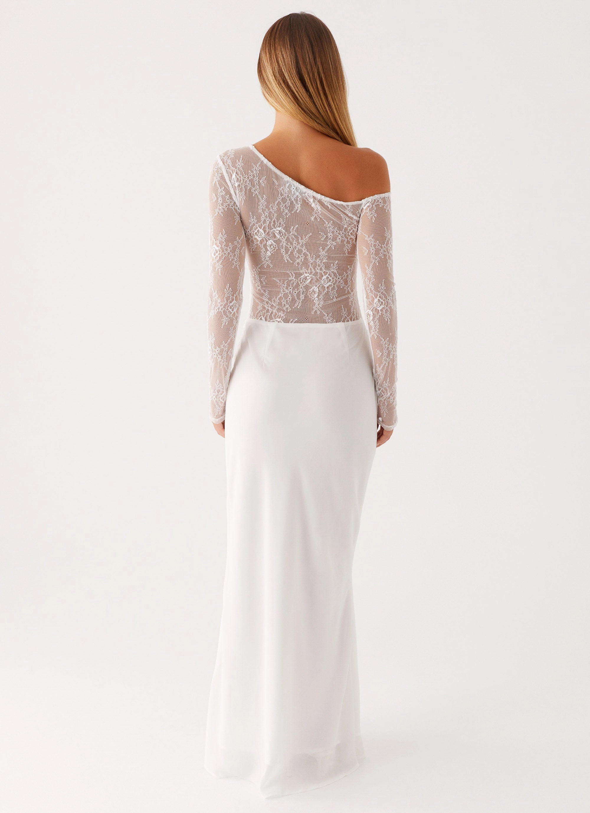 Take Your Time Maxi Dress - White Sleek Silhouette