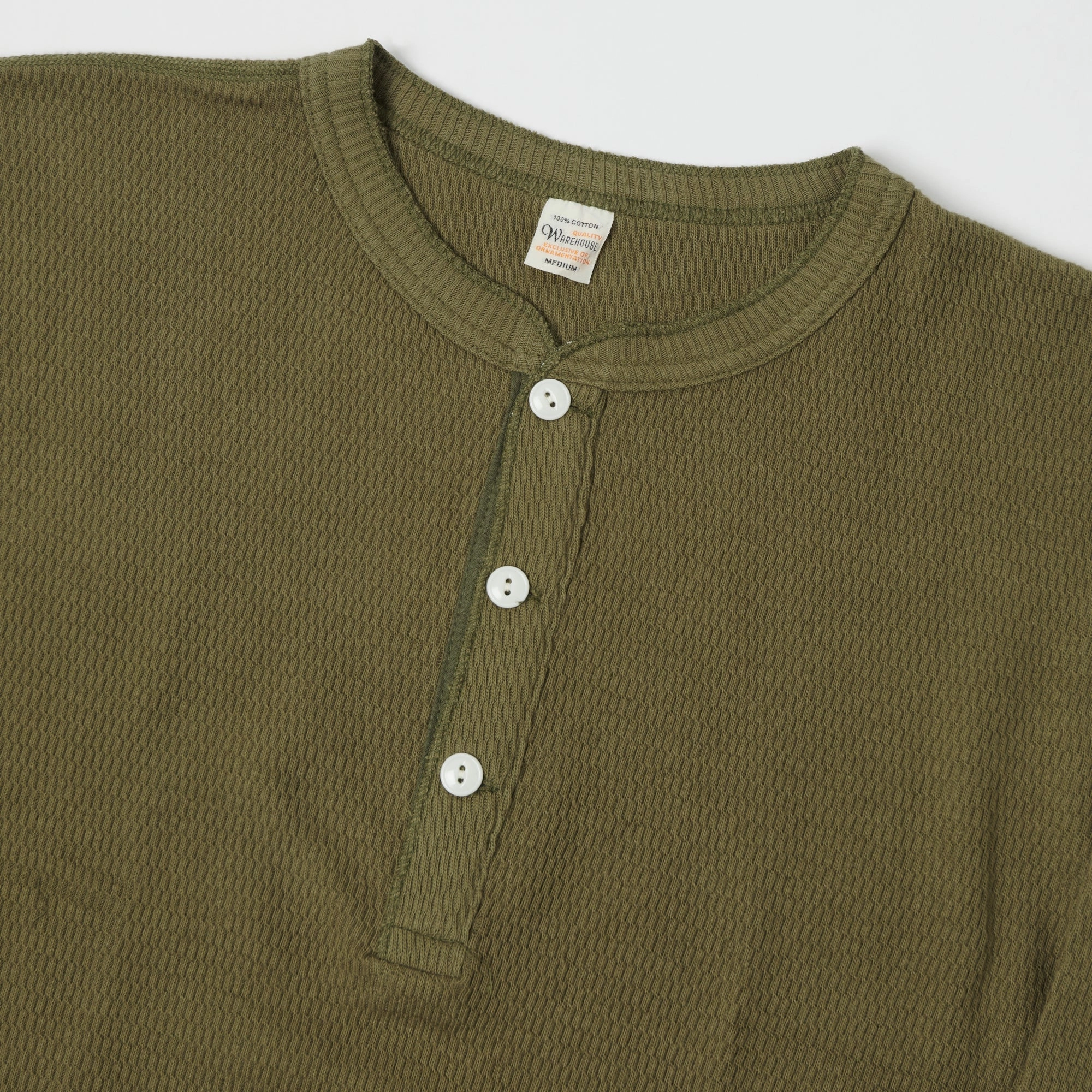 Odor Resistant Treatment Chilly Style Warehouse & Co 5904 Waffle Knit Thermal Henley - Olive Drab