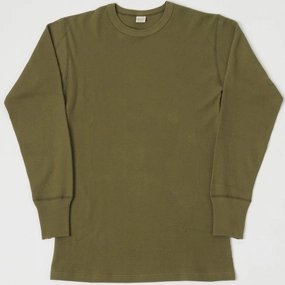 Casual Statement Warehouse & Co 5903 Waffle Knit Thermal T-Shirt - Olive Drab