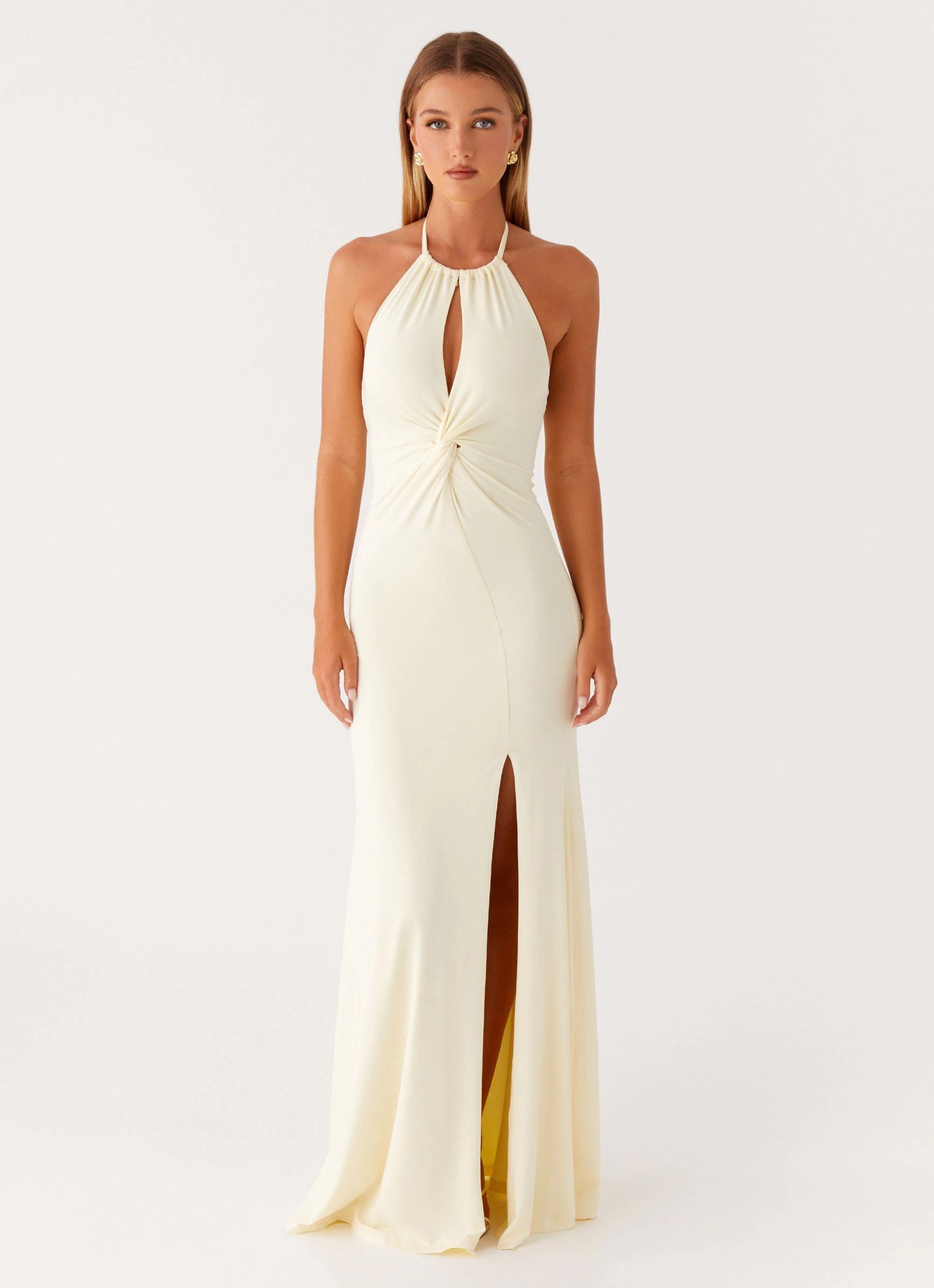 Smooth Tone Neat Finish Just In Time Maxi Dress - Yellow