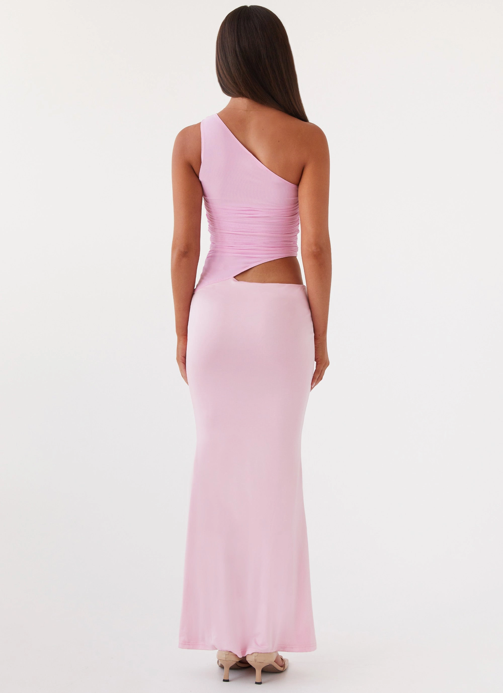 Versatile Touch Seranella One Shoulder Maxi Dress - Pink