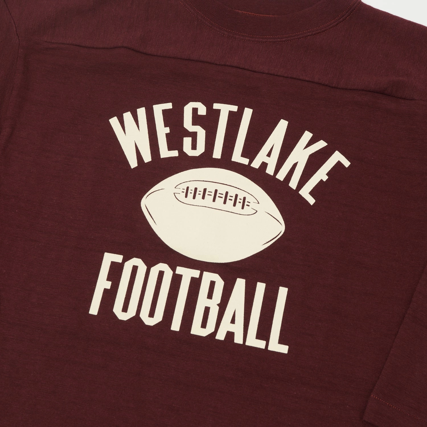 Warehouse & Co 4063 'West Lake' 3/4 Sleeve Football T-Shirt - Bordeaux Vintage authenticity Easy Wear Style