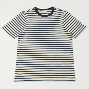 Street Trendy Merz b. Schwanen 2M14 Striped Relaxed T-Shirt - Ink/Nature