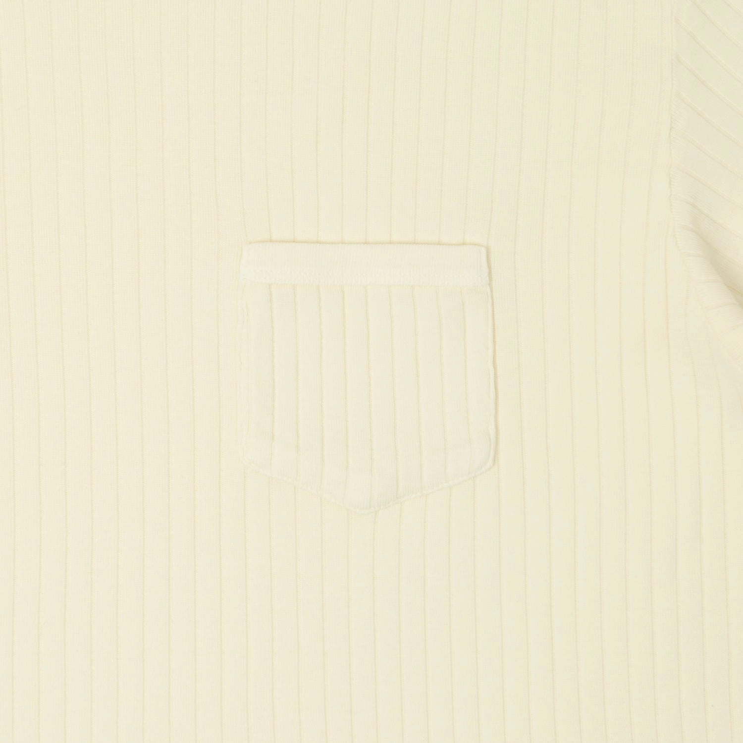 Sporty Fashion polo neck Knickerbocker Rib Pocket T-Shirt - Milk