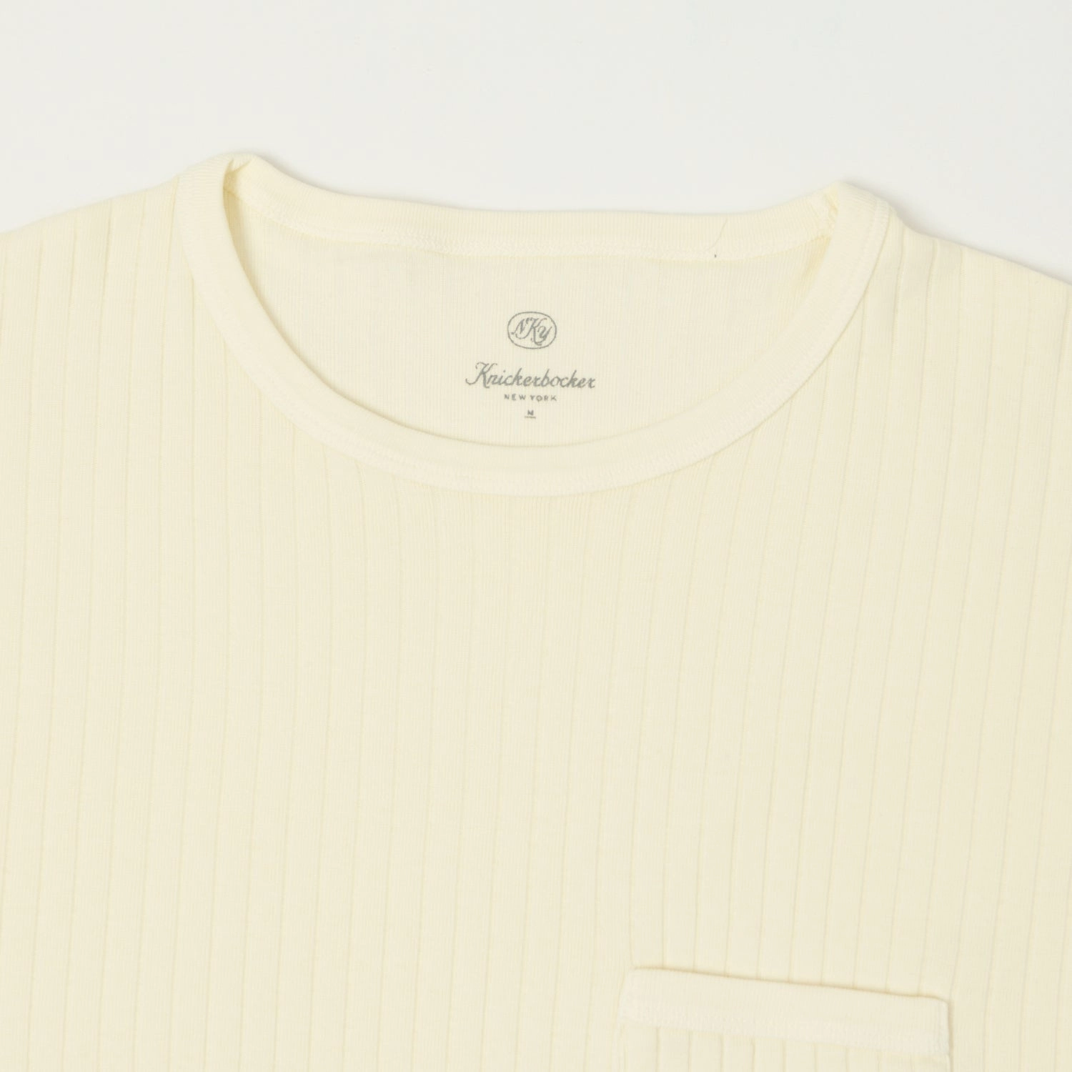 Active Layering Classic Layer Wear Knickerbocker Rib Pocket T-Shirt - Milk