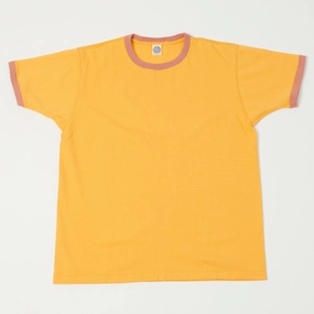 Wrinkle Resistant Texture TOYS McCOY Johnny Ringer T-Shirt - Yellow/Carrot