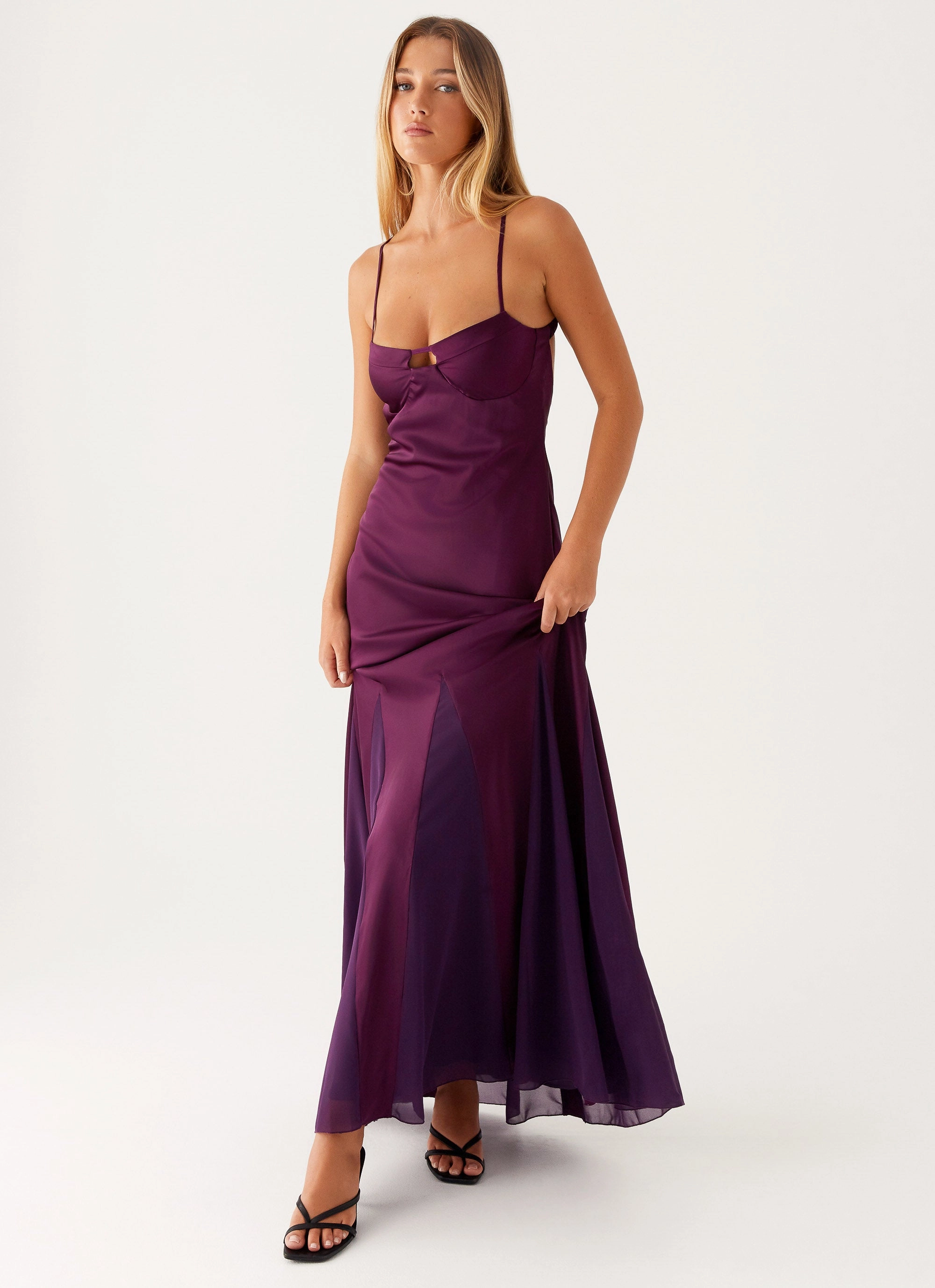 Silk-Blend Ravello Maxi Dress - Mulberry