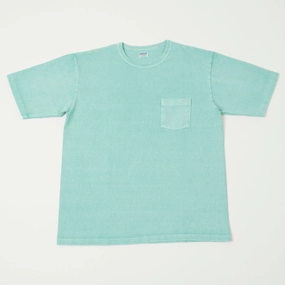 Cozy Feel Brushed Interior Lining Dubbleworks Heavy Fabric Pigment Pocket Tee - Light Turquoise