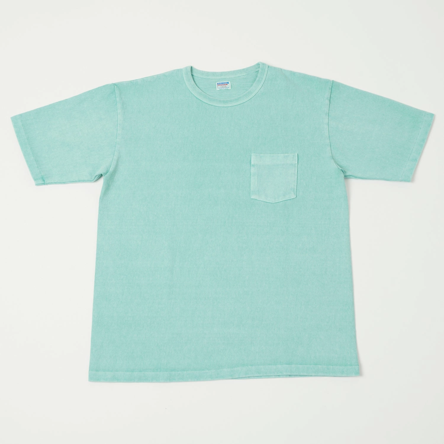 Cozy Feel Brushed Interior Lining Dubbleworks Heavy Fabric Pigment Pocket Tee - Light Turquoise