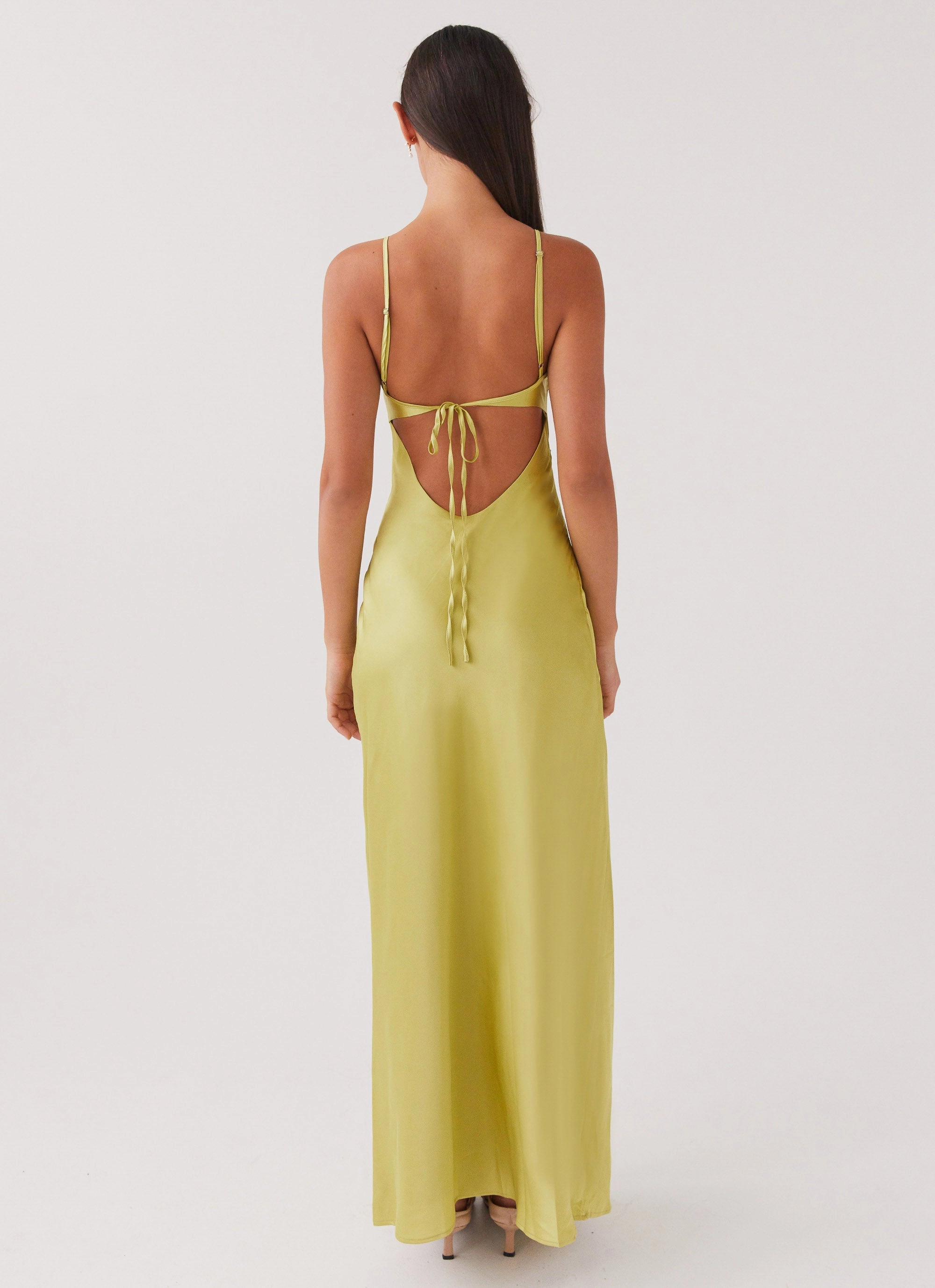 Raylie Cut Out Maxi Dress - Chartreuse Lounge Vibes Comfortable Cut