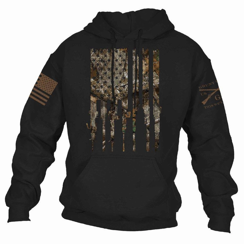 Realtree Edge? Rifle Flag Hoodie - Black Layered Look young people