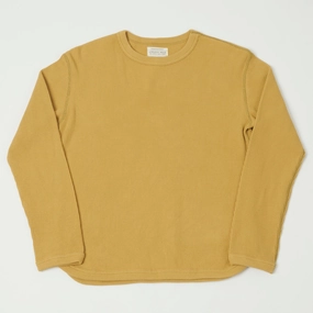 Full Count 5964 Heavyweight Waffle T-Shirt - Camel Heather Jersey Material