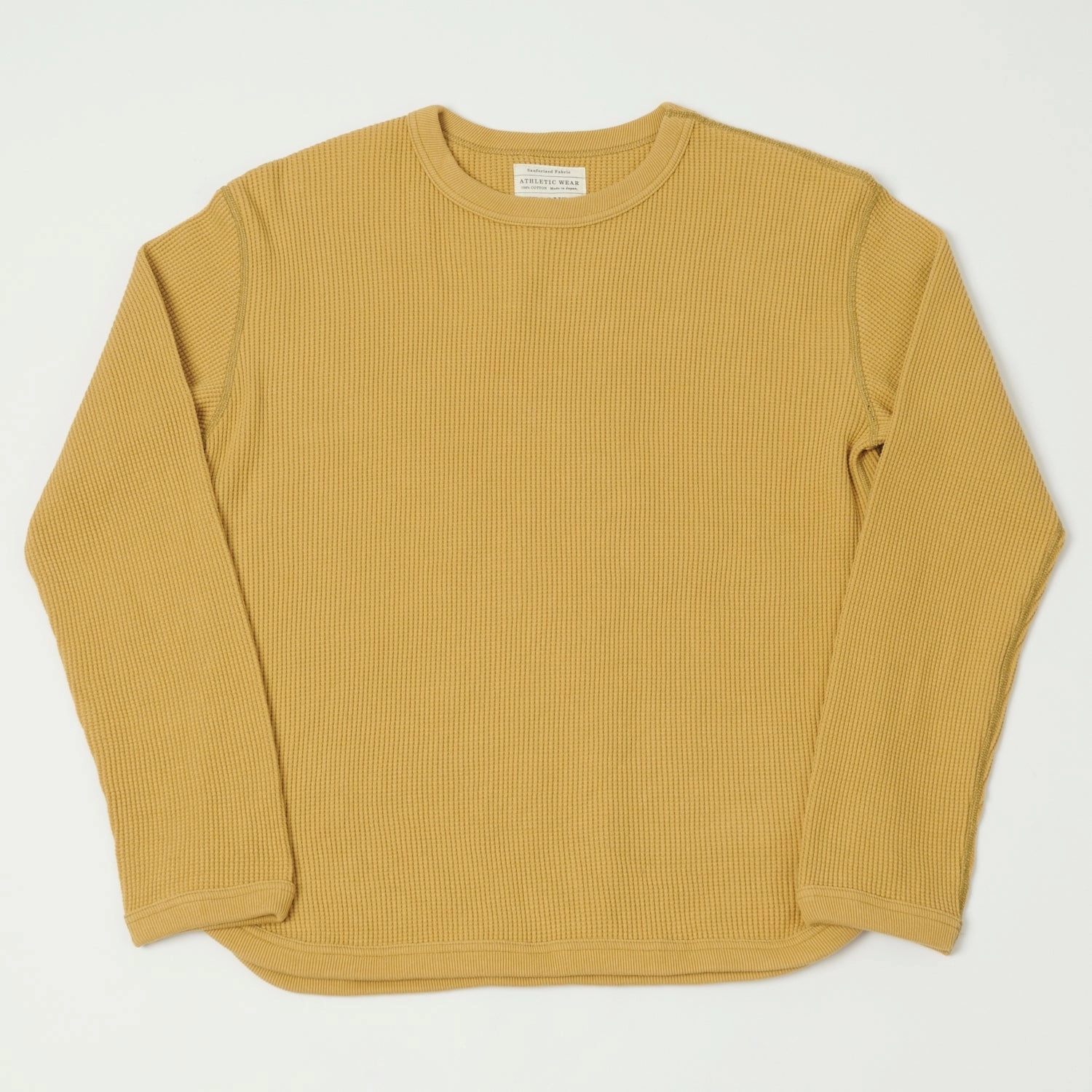 Full Count 5964 Heavyweight Waffle T-Shirt - Camel Heather Jersey Material