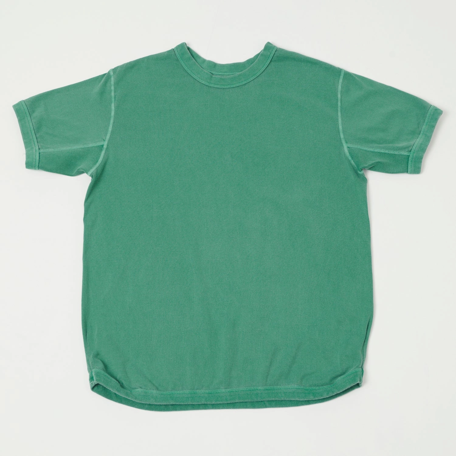 Beach Wear Crew neck classic Full Count 5222 Flat Seam Heavyweight T-Shirt - Green