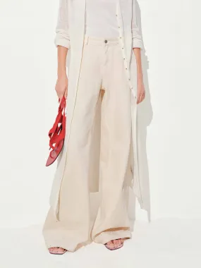 Office Wear Modern Ink-splashed Wide Leg Jeans