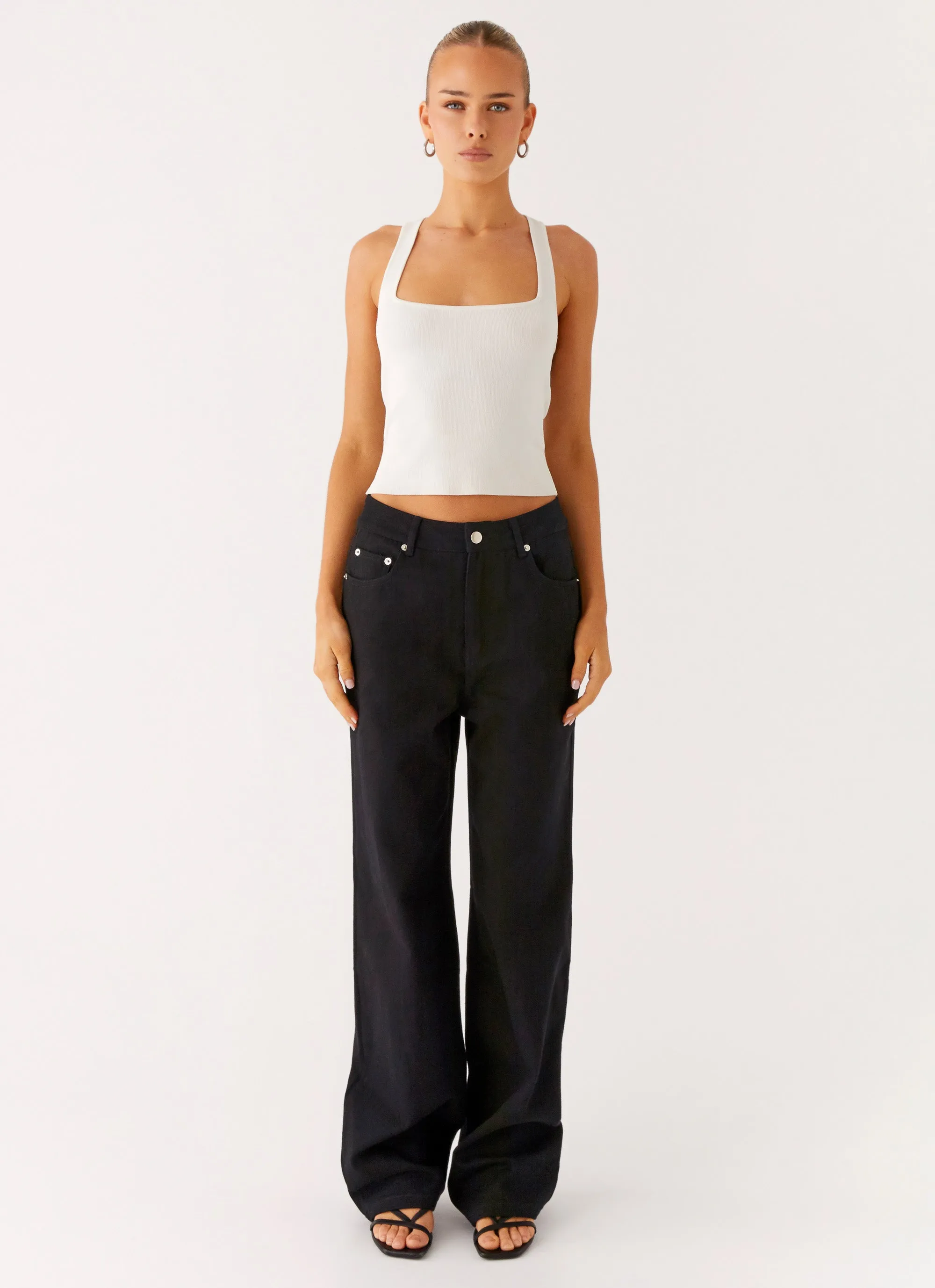 All Occasion Back Again Straight Leg Denim Jeans - Black