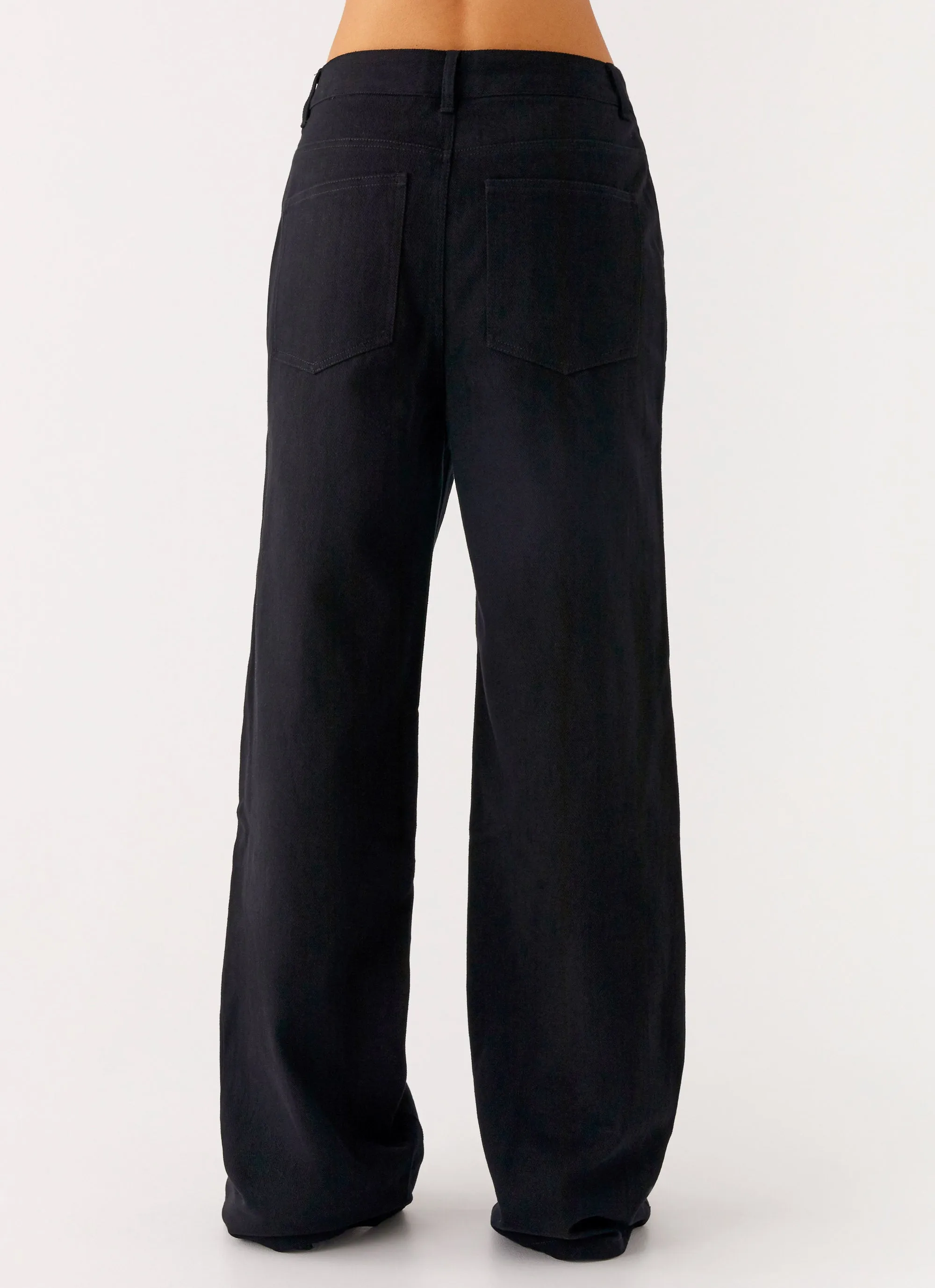 Minimalist Elegant Back Again Straight Leg Denim Jeans - Black