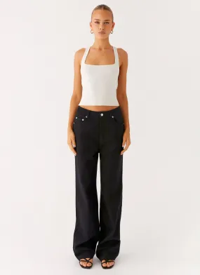 All Occasion Back Again Straight Leg Denim Jeans - Black