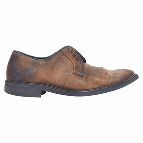 Street Focus Lanvin distressed brushed leather slip on laceless brogues