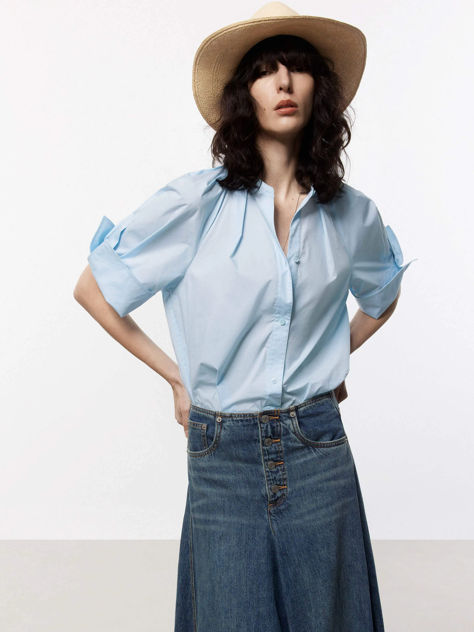 Regular Raglan Sleeves Blouse Abstract print