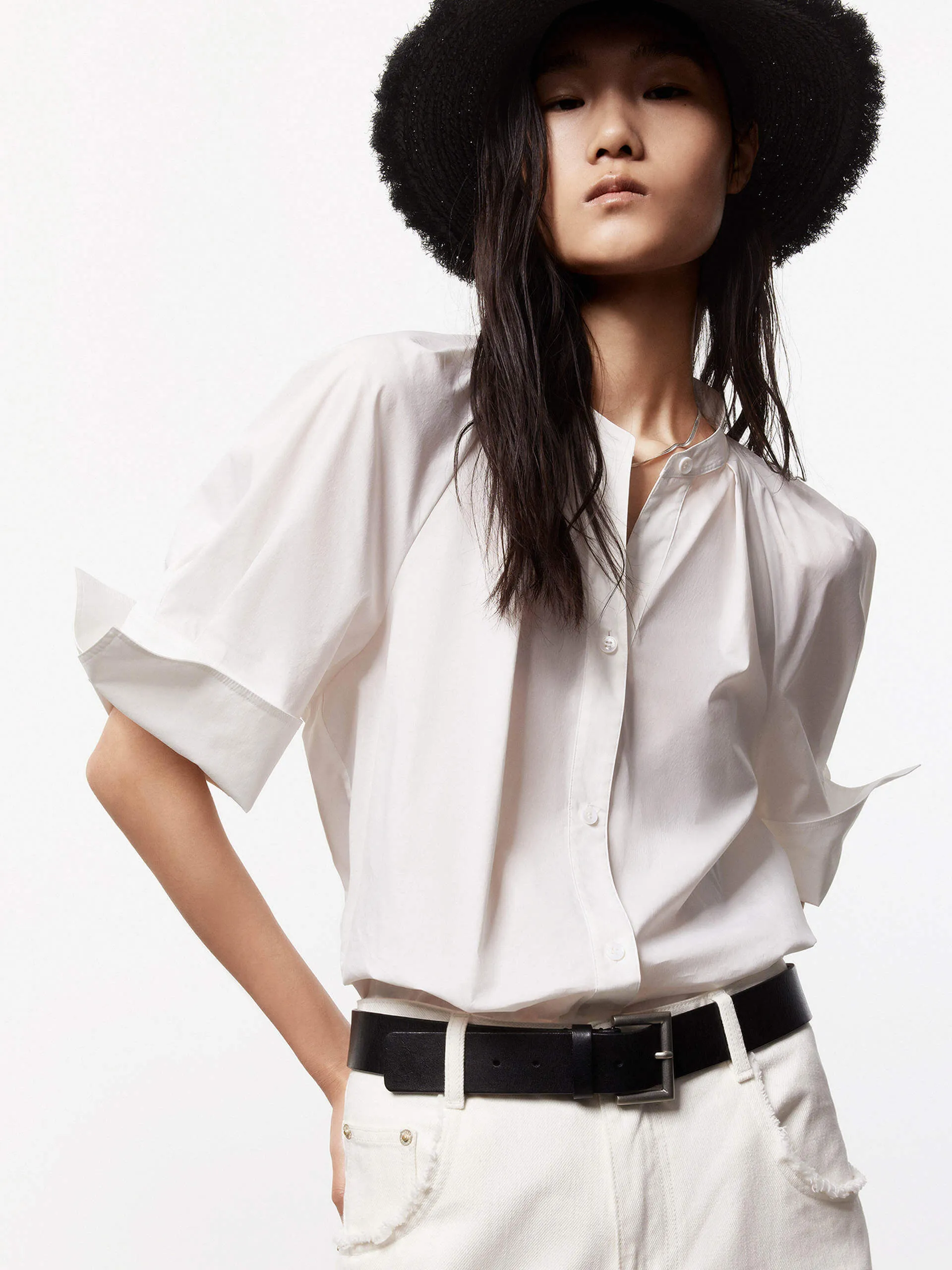 Bold colors Regular Raglan Sleeves Blouse