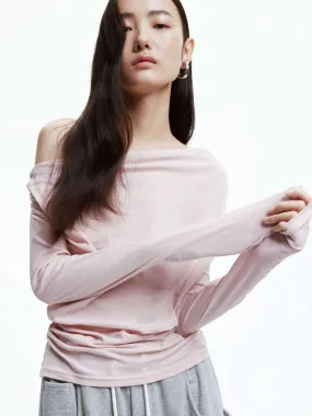 Anti Static Treatment Urban Style Cotton Off Shoulder Top