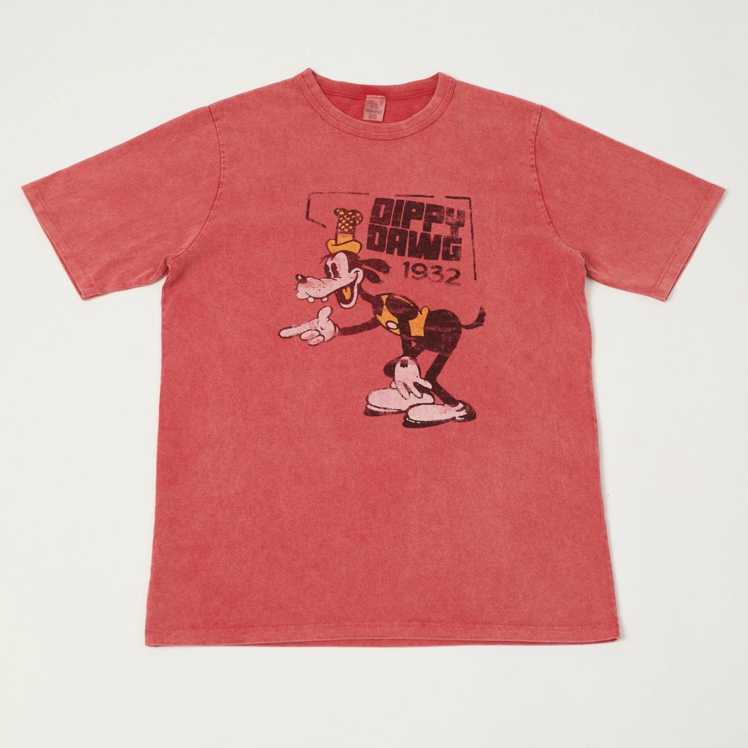 Universal Silhouette Flea-T 1950s Orange 'Dippy Dawg' T-Shirt - Red