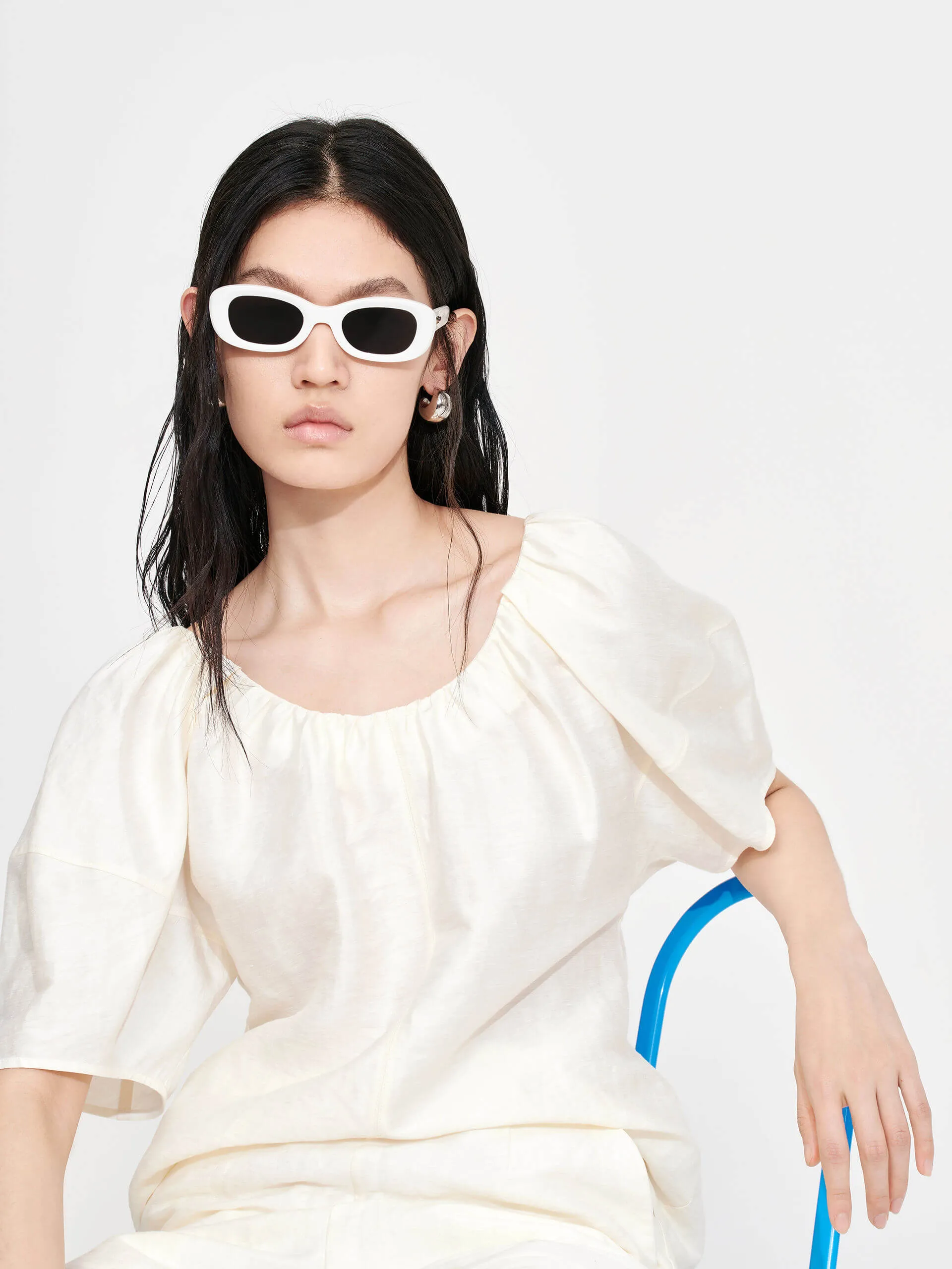 Non Iron Material Linen blend Linen Blend Relaxed Top