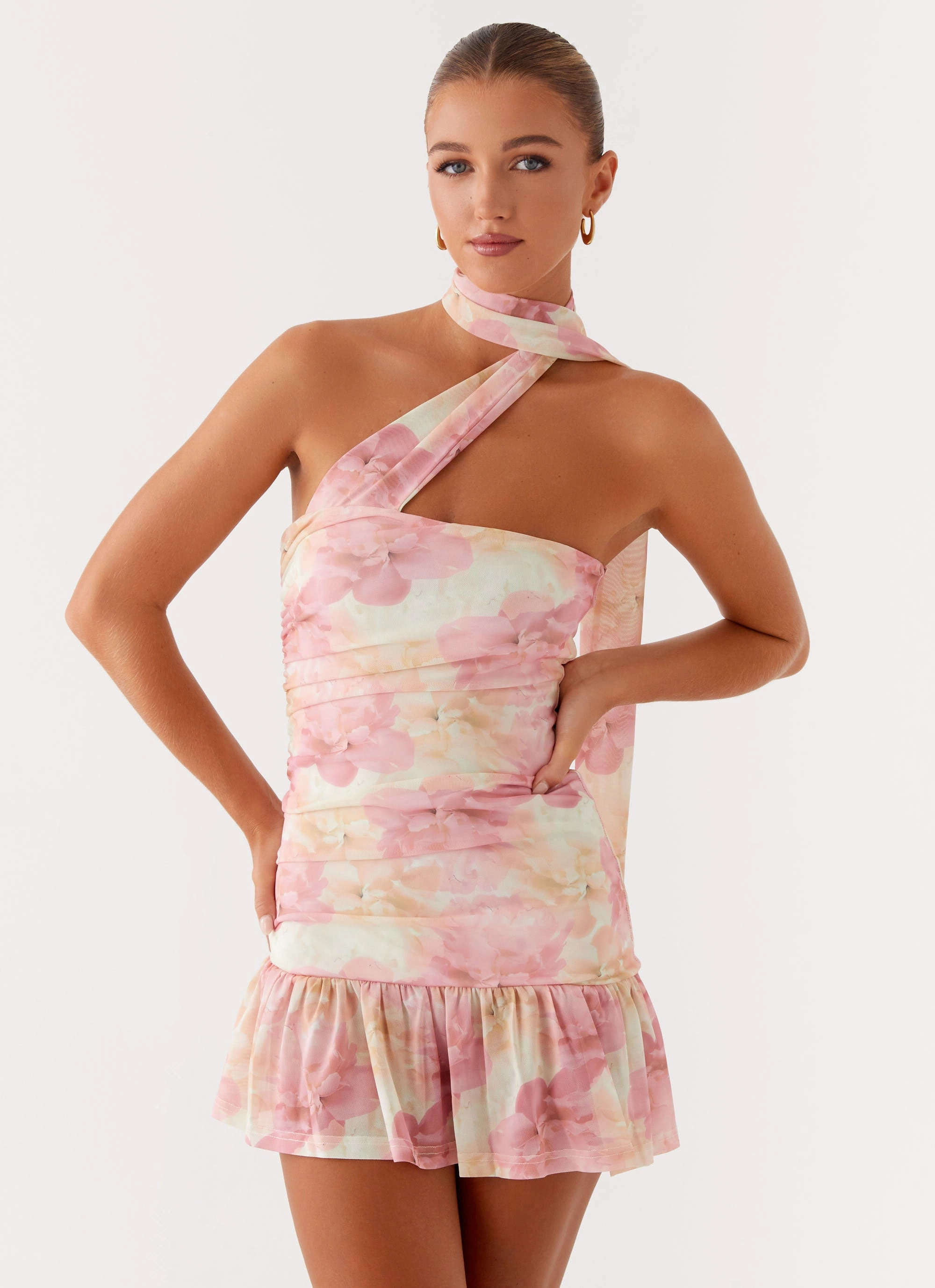 Relaxed work dress Lounge Mood Fleur Mini Dress - Floral Print