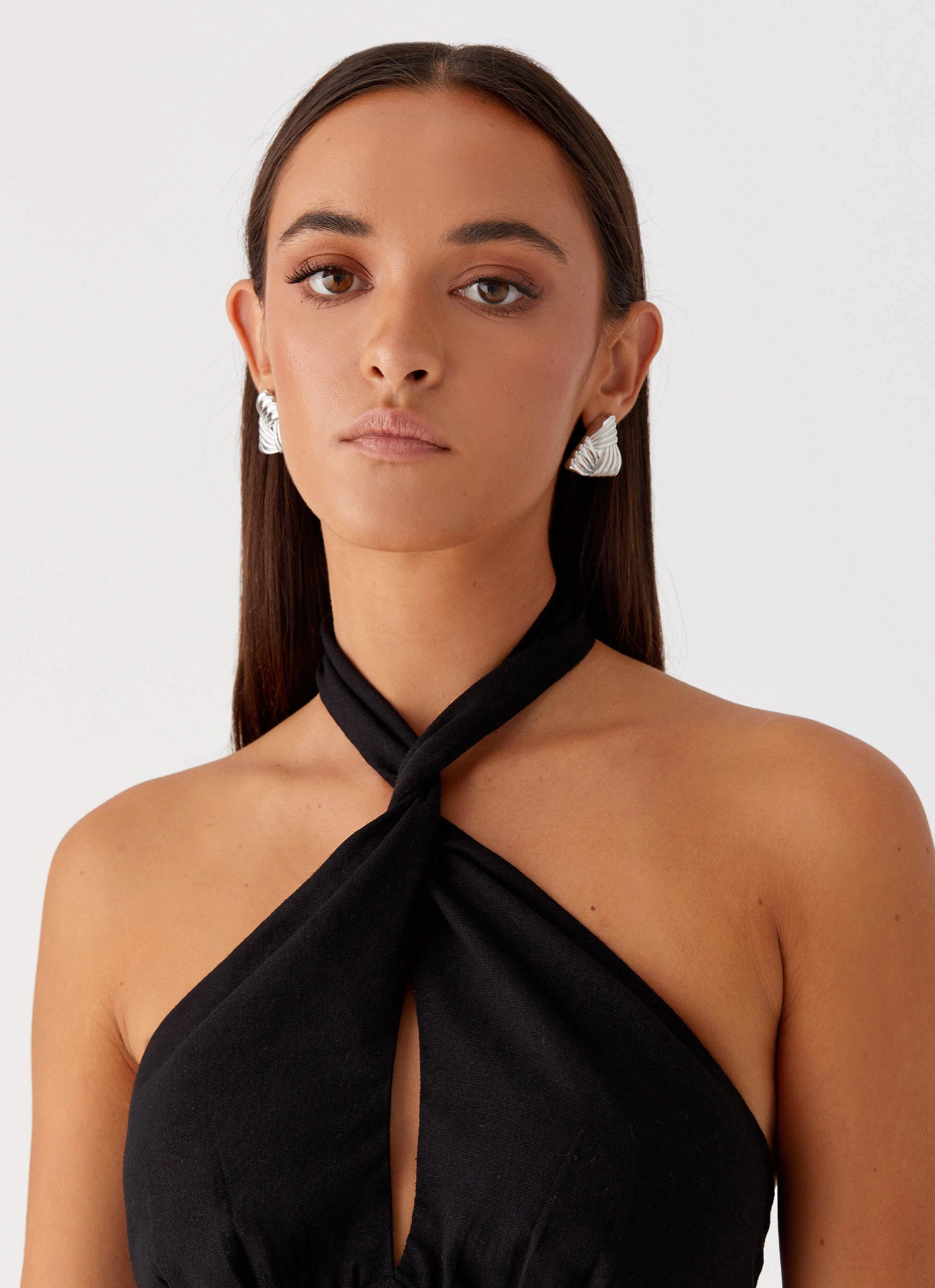 Sabine Linen Mini Dress - Black All Time Soft Structure