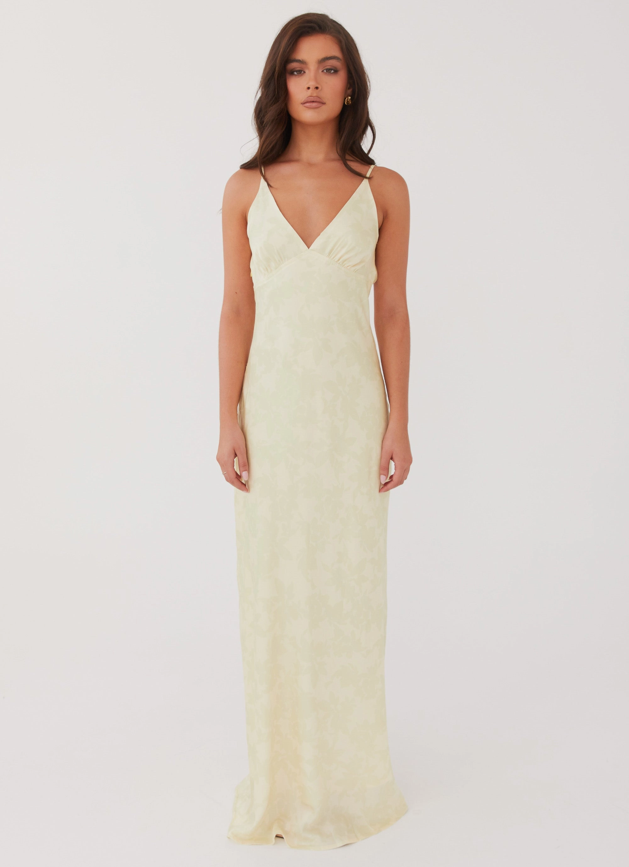 Sorrento Sun Maxi Dress - Yellow Floral Draped Fabric