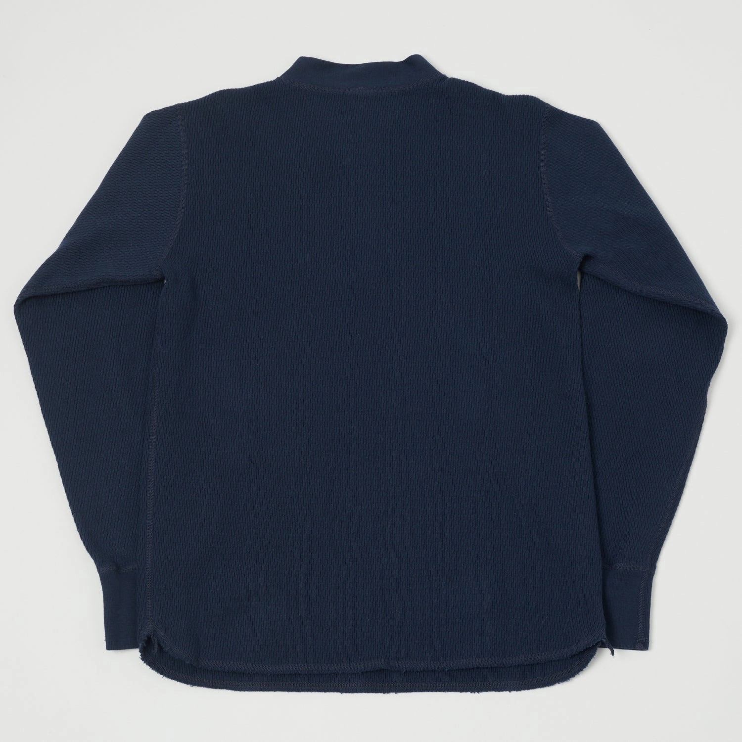 Buzz Rickson's Long Sleeve Thermal Henley - Navy Comfy Apparel