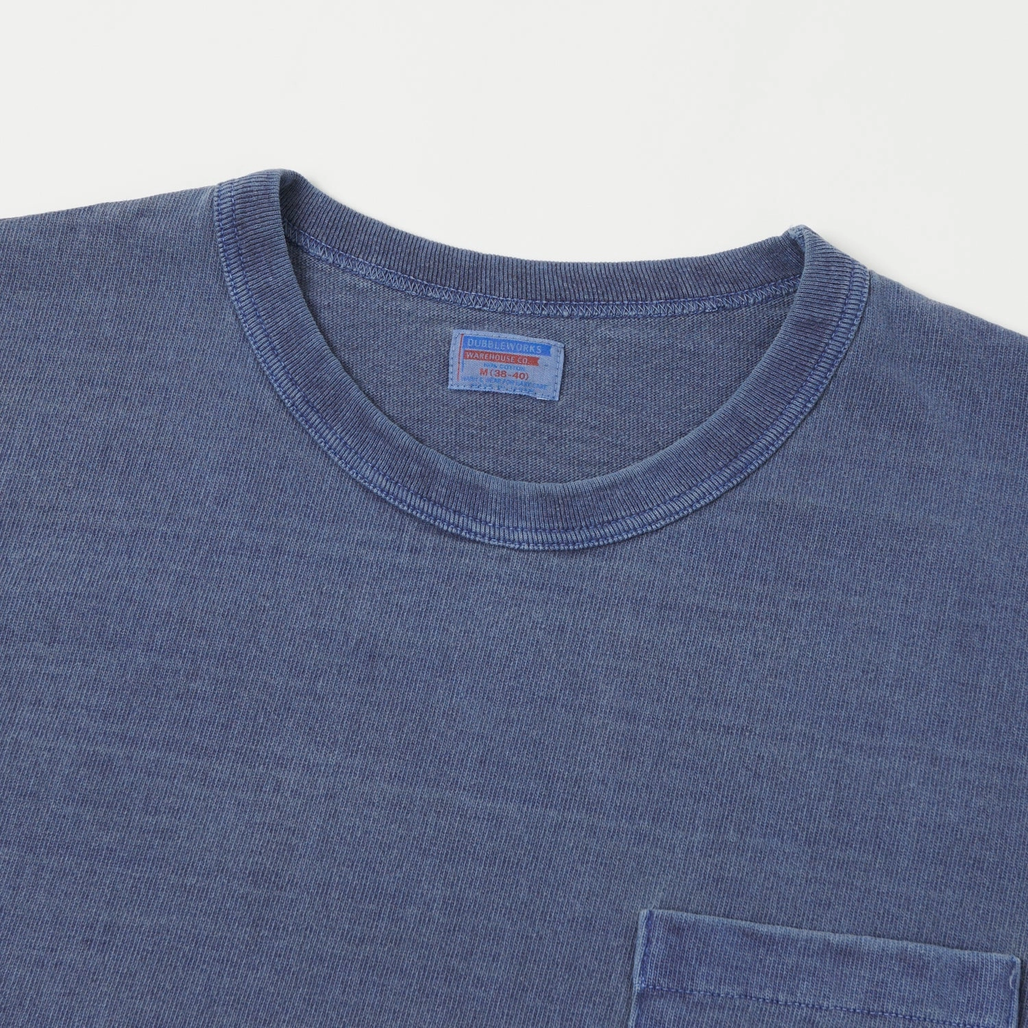 Dubbleworks Heavy Fabric Pigment Dye Pocket Tee - Indigo Blue Cozy Vibes Fashion Comfort