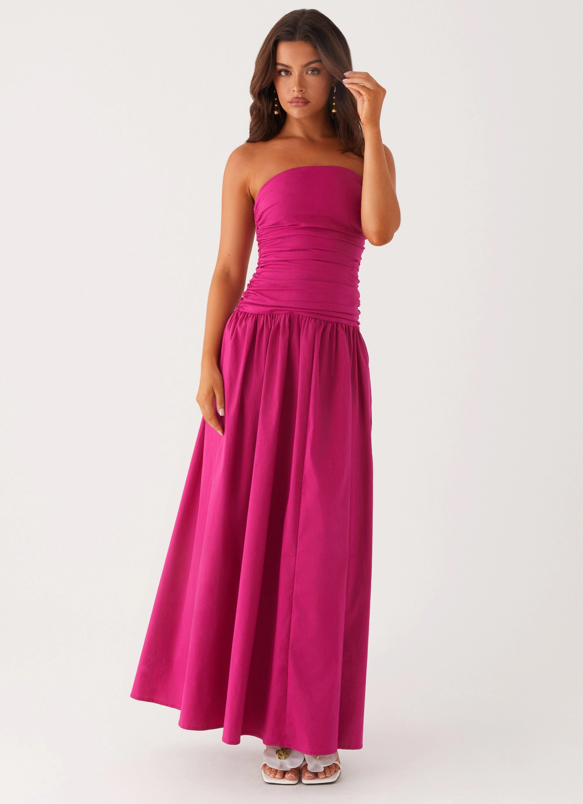 Carmel Maxi Dress - Fuchsia Silk Air