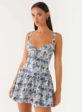 Everyday Movement Nash Bust Mini Dress - Serene Sky Floral