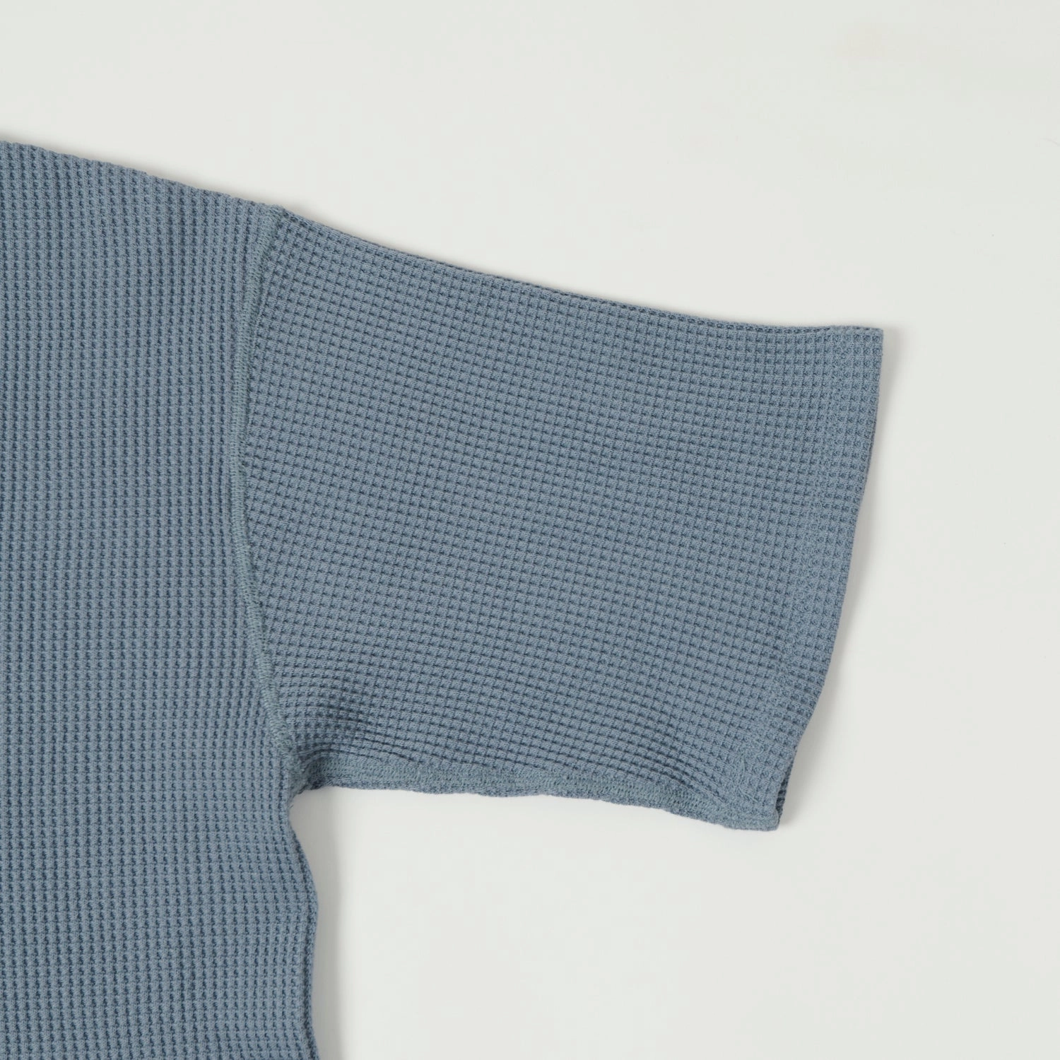 Nanamica Henley Neck Thermal T-Shirt - Blue Gray Sporty Chic