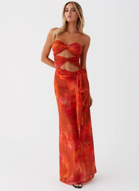 Roame Maxi Skirt - Amber Stain-Guard-Finish Sheer Layer