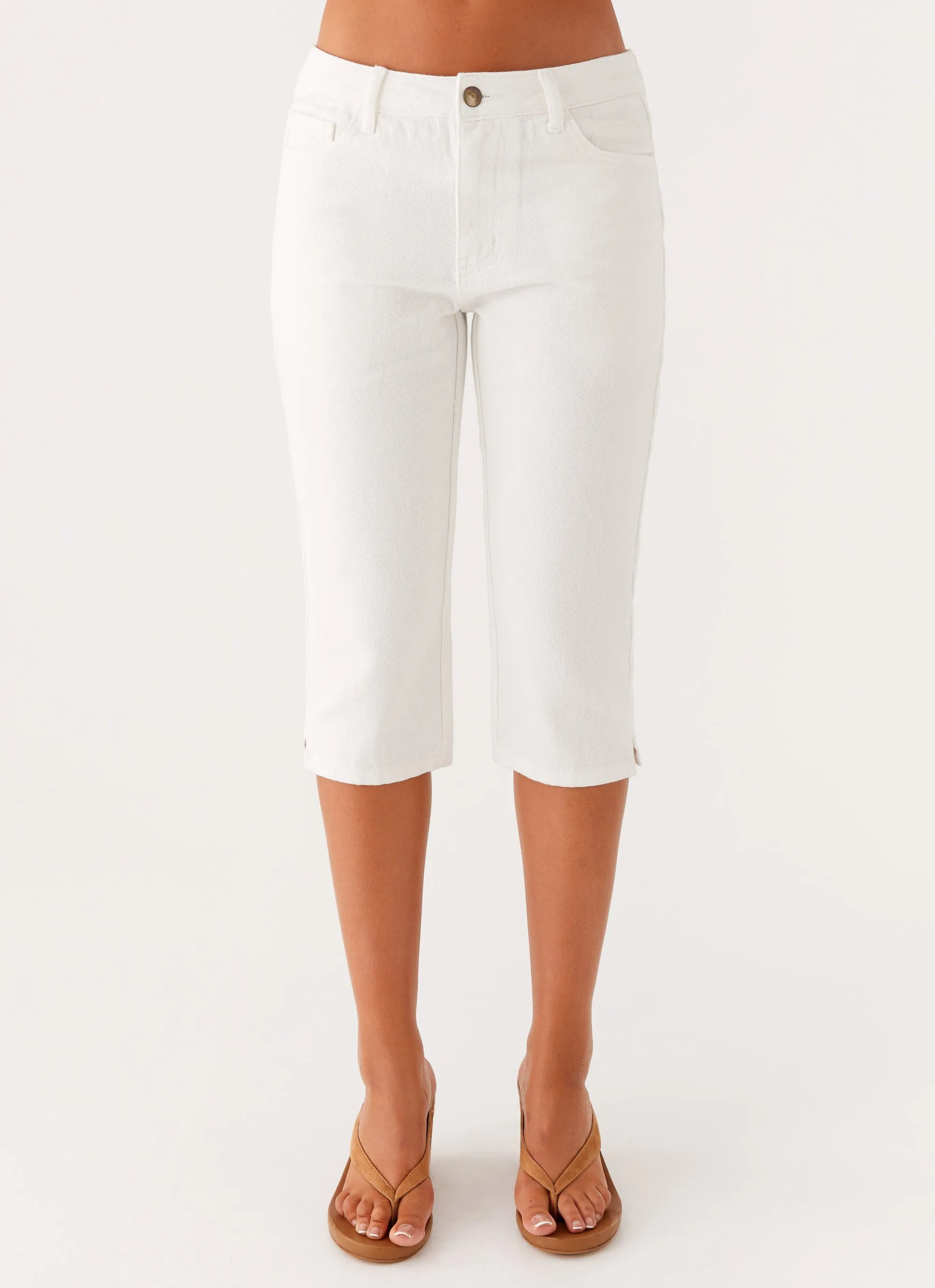Ever Versatile Rocco Denim Capri Pants - Off White