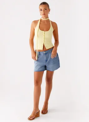 Roland Denim Shorts - Blue Comfort waistband Laidback Style
