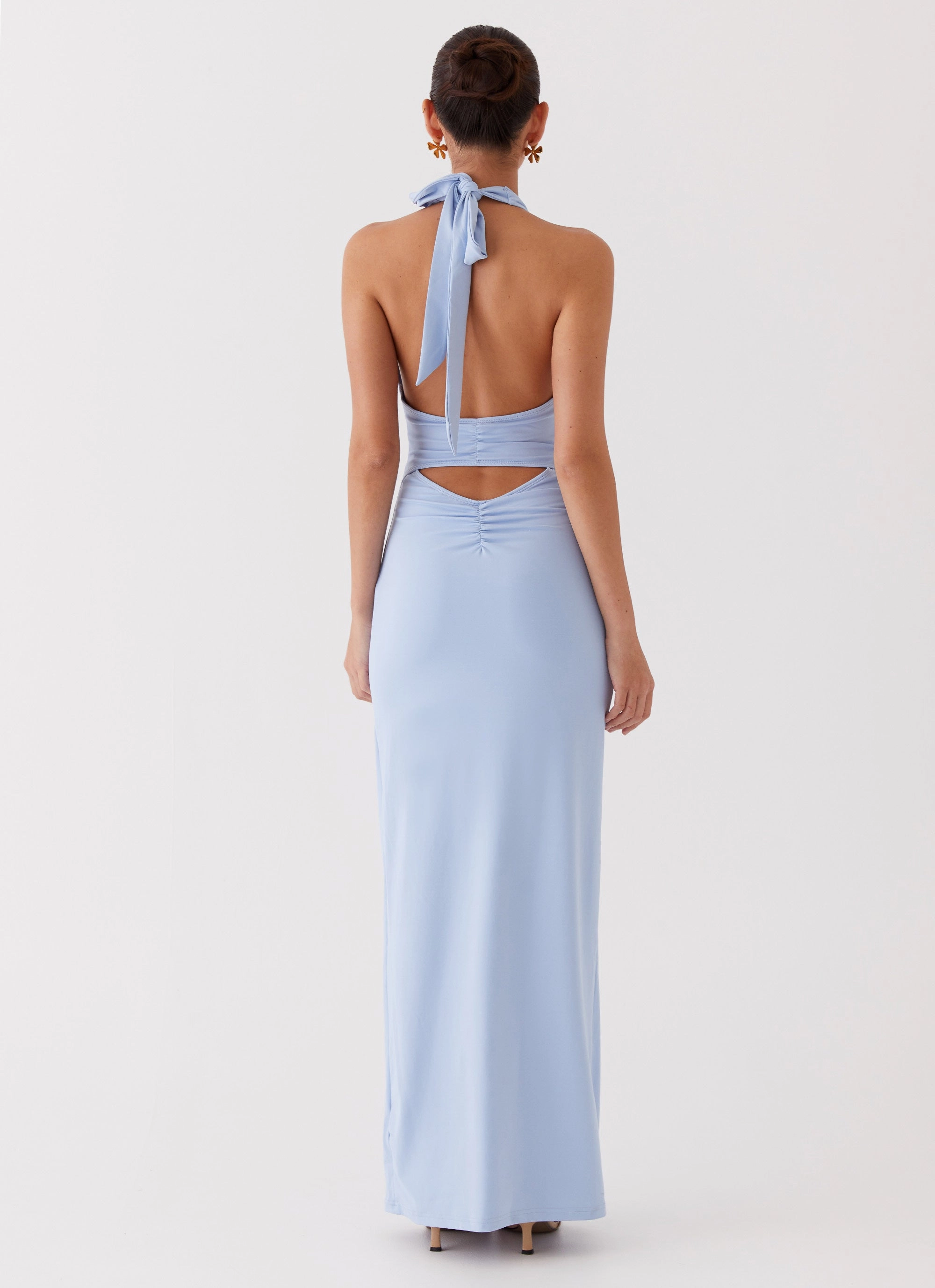 Whisked Away Halterneck Maxi Dress - Blue Perfect Layering