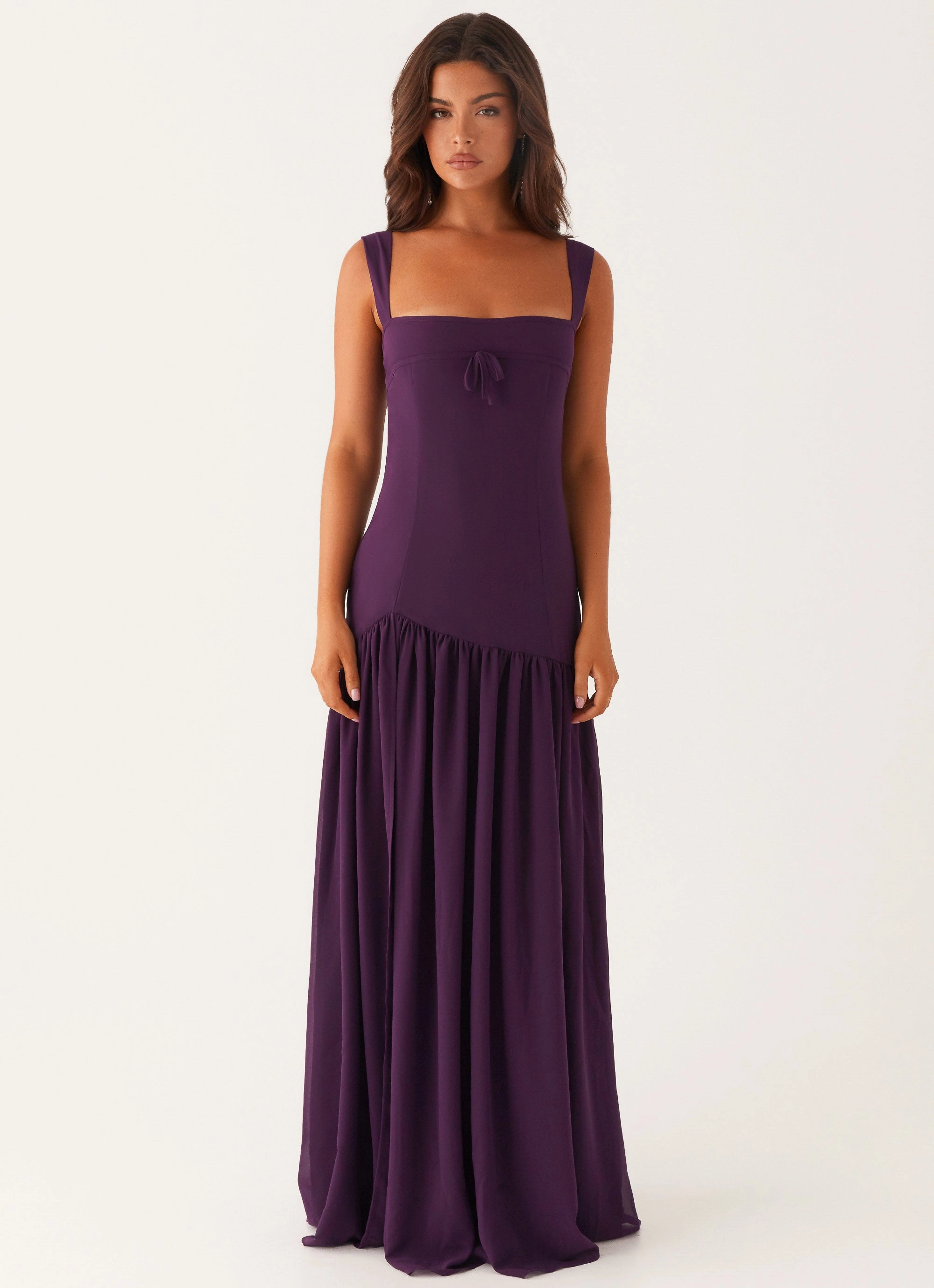 Lazy Pick Simple Flow Alberta Maxi Dress - Mulberry