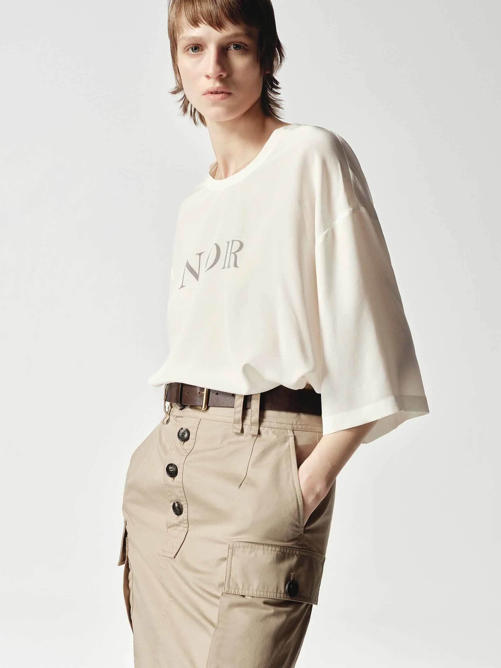 Thermal Regulation Fabric Round Neck Silk Top