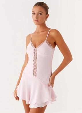 Roya Mini Dress - Pink Calm Finish Playful and flirty dress