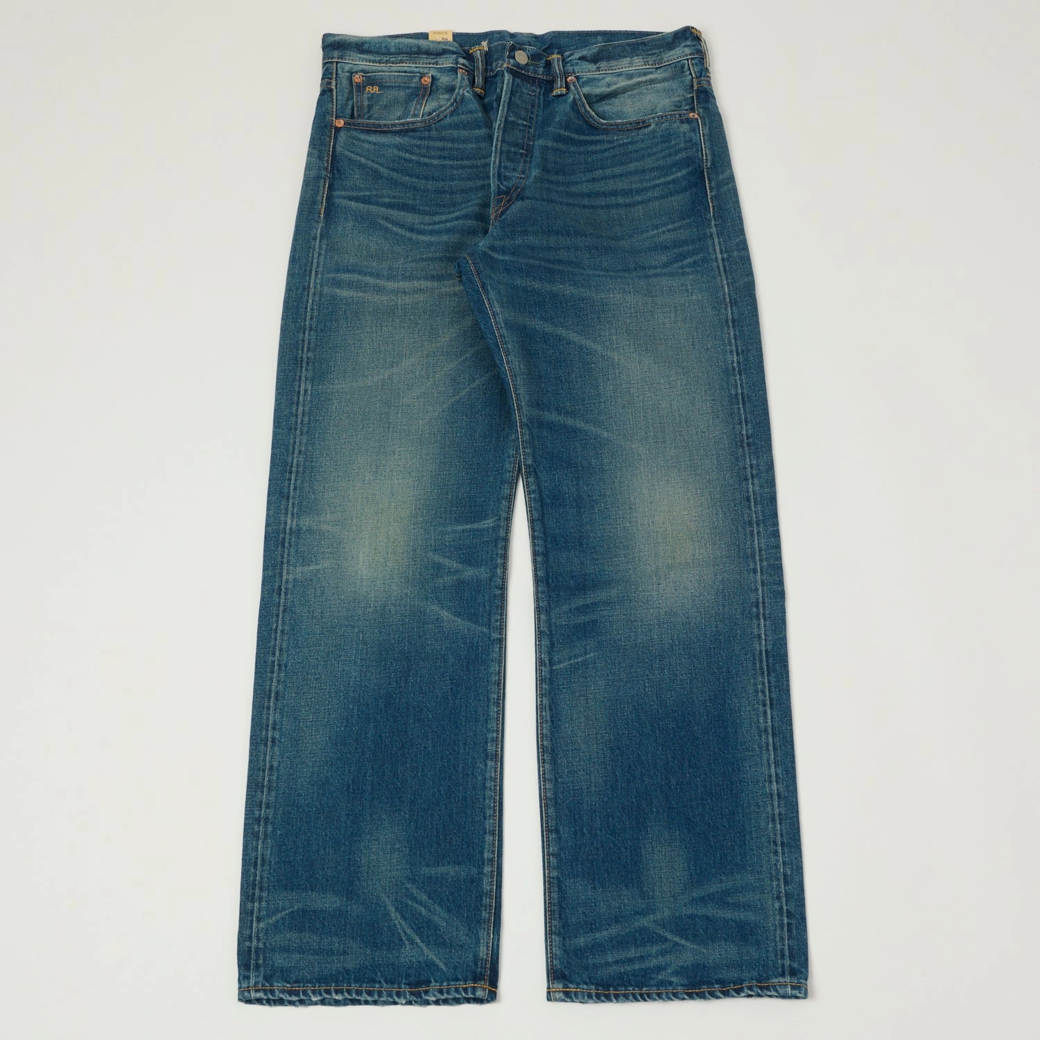 Premium Elegant RRL 5-Pocket Selvedge Wide Straight Jean - Grandfalls Wash