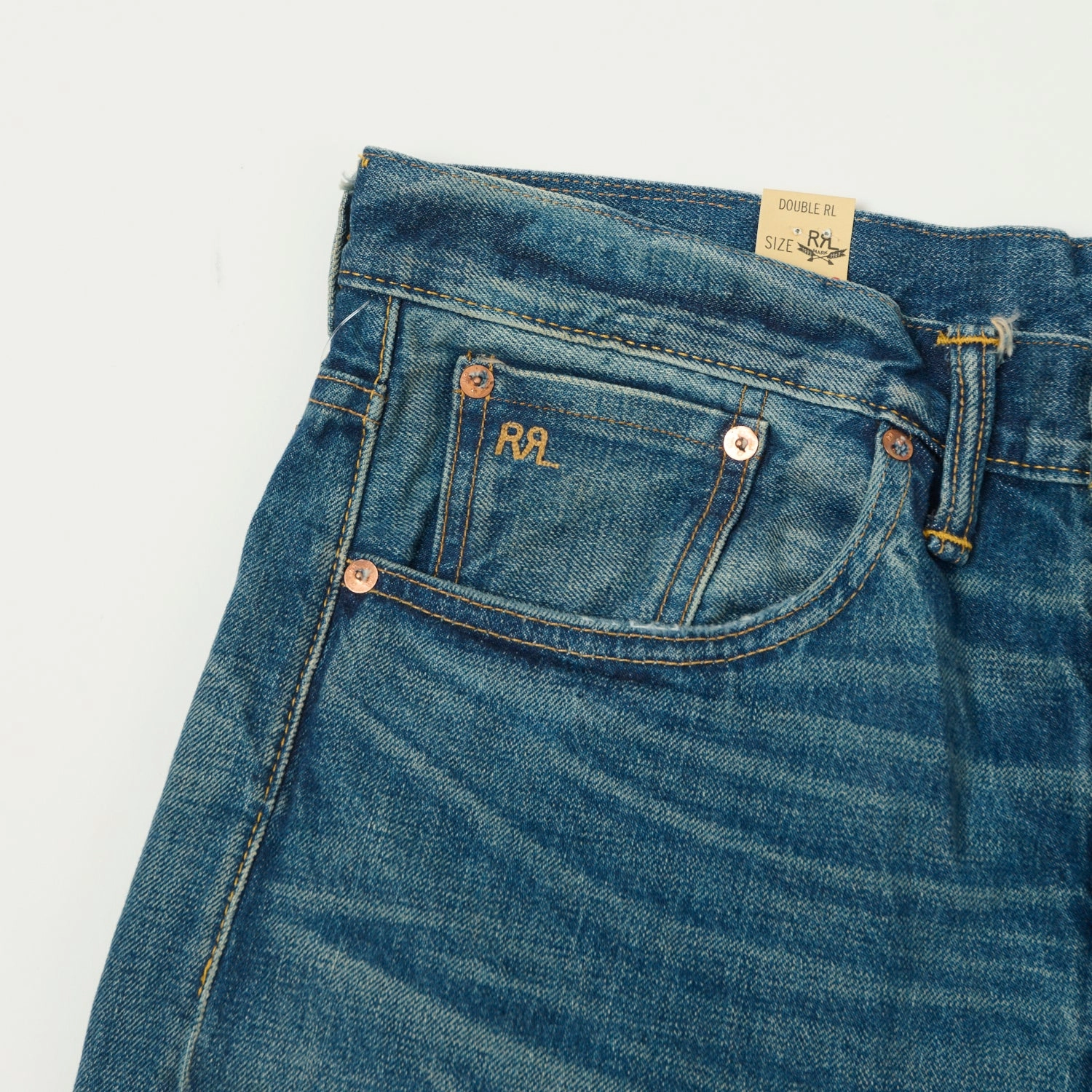 RRL 5-Pocket Selvedge Wide Straight Jean - Grandfalls Wash Refined Detail