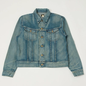 RRL 'Leeland' Denim Trucker Jacket - Heavy Wash Adult Anti Slip Collar