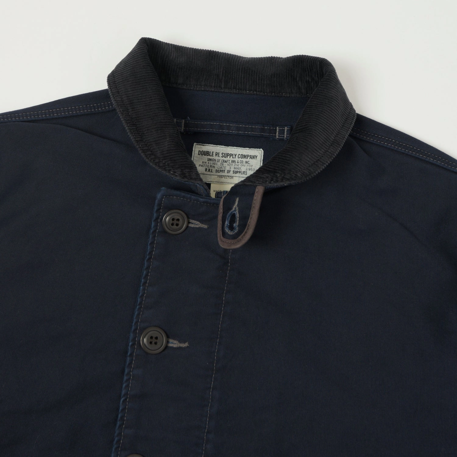 RRL Corduroy-Collar Deck Jacket - Navy Cold Day low quality