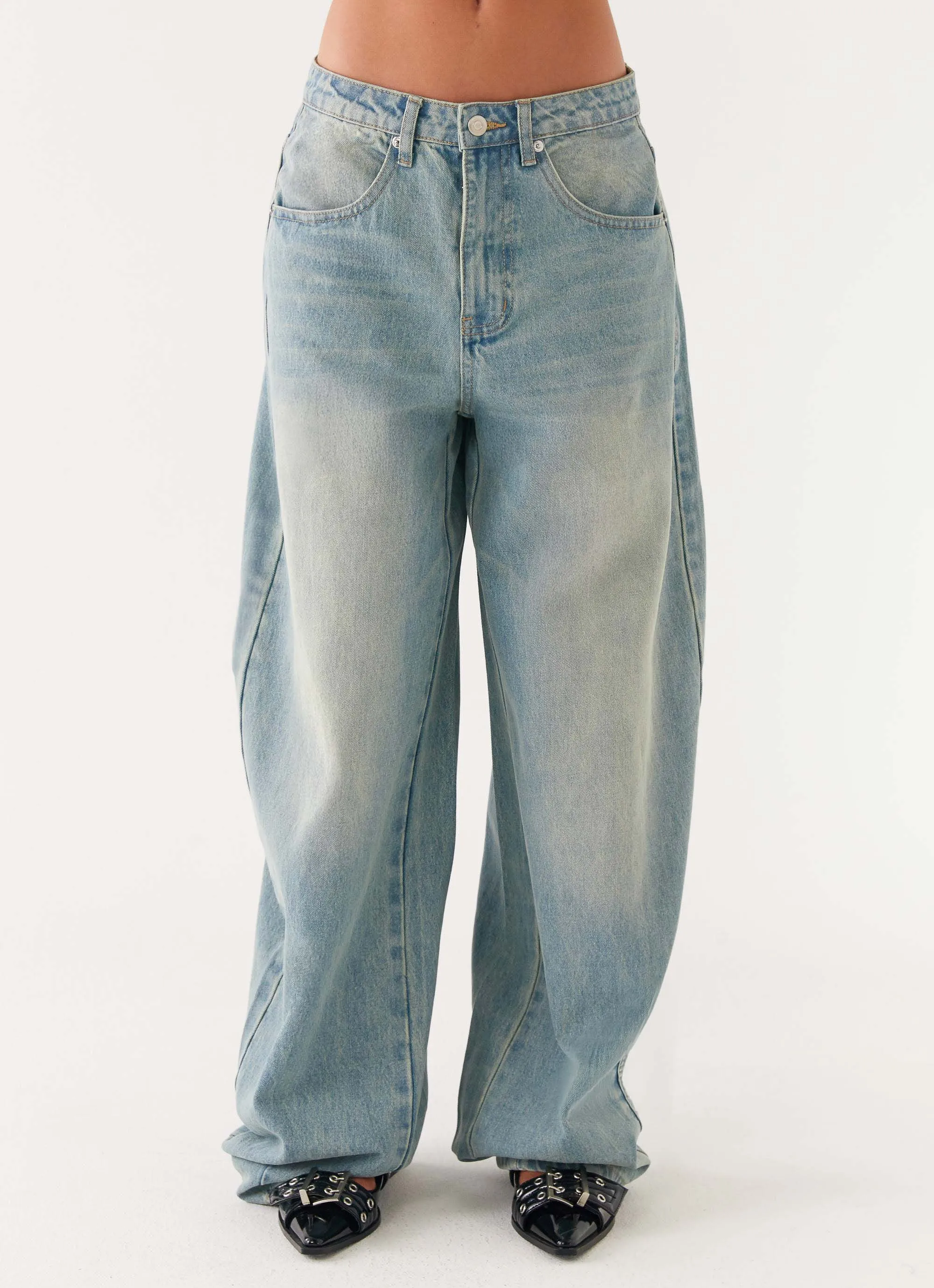 Maxwell Baggy Jeans - Washed Blue Easy Essentials Road Trip Bold Look Smart Casual