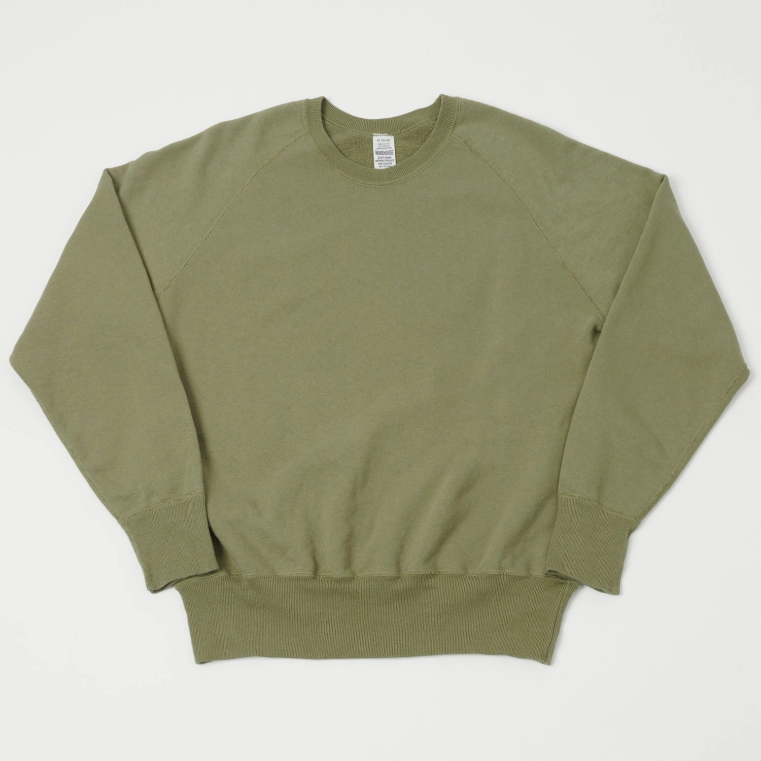 product mass produced efficiency product UV resistant protection Warehouse & Co 461 Raglan Sleeve Sweatshirt - Green
